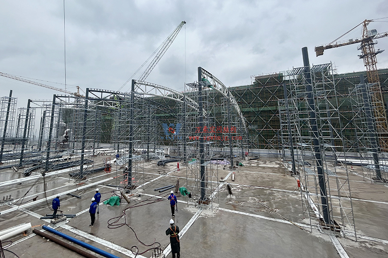 浙江真愛(ài)毯業(yè)科技有限公司廠(chǎng)房三屋面膜結(jié)構(gòu)工程最新進(jìn)度