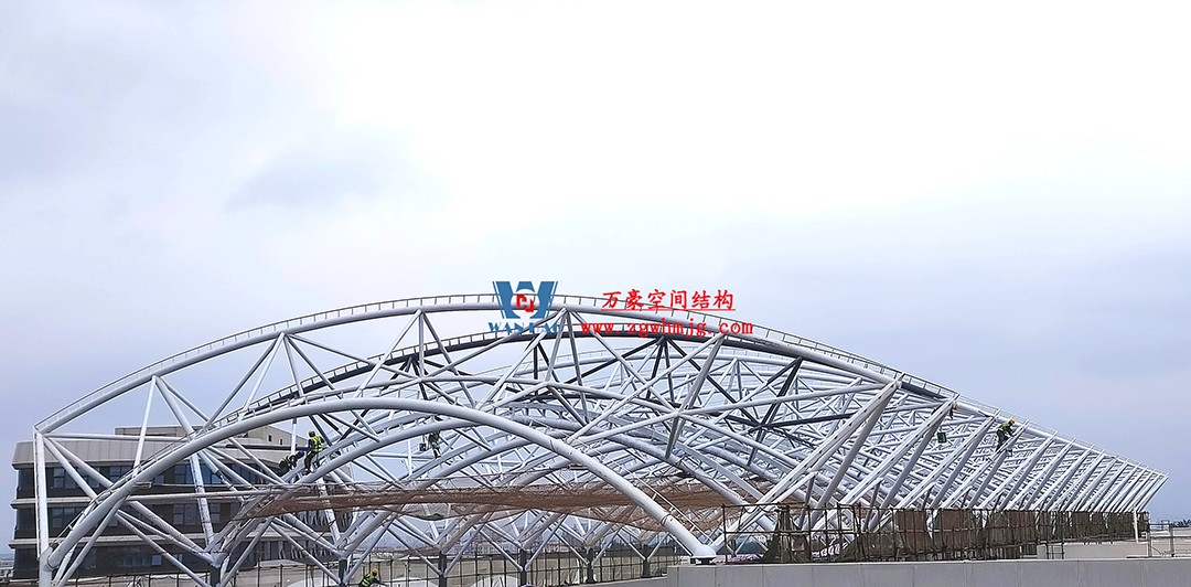 工程進度全速推進，PTFE膜材張拉在即！