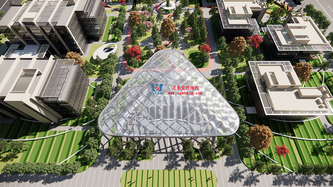 ETFE氣枕膜與雙曲面空間網(wǎng)殼結(jié)構(gòu)結(jié)合是什么樣？一起來一睹真容