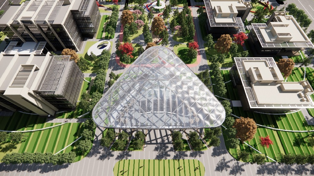 ETFE氣枕膜與雙曲面空間網殼結構結合是什么樣？一起來一睹真容!