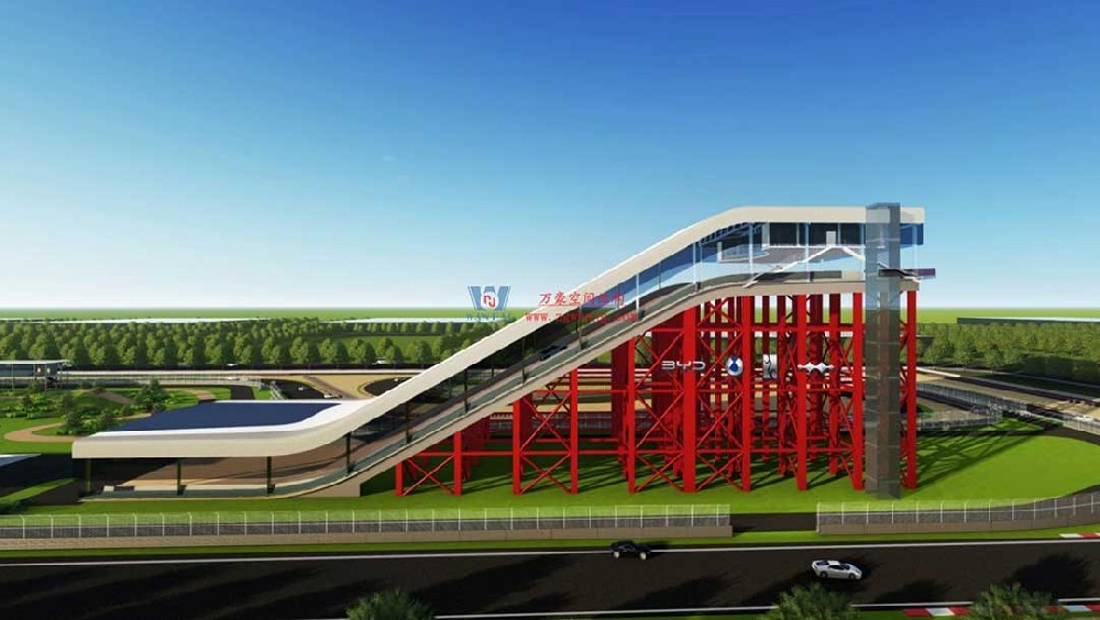 比亞迪賽車場驚現“風之翼”！又一座PTFE膜結構干拔沙坡頂棚拔地而起