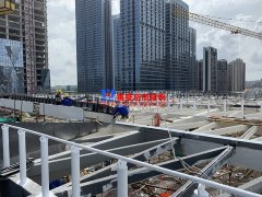 紅山六九七九商業(yè)中心項目幕墻鋼膜結構工程施工中