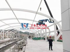 清遠磁懸浮項目蓮湖車站鋼-膜結構工程鋼結構防火涂料完工