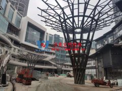 東南智匯城7#地塊傘狀ETFE膜結構工程進入二次鋼構施工階段