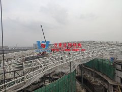 杭州亞運會棒（壘）球體育文化中心膜結構項目鋼結構安裝中